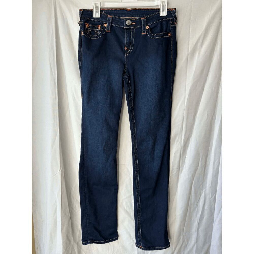 True Religion Billie the Mid Rise Straight Dark Wash Jean Womens Size 31